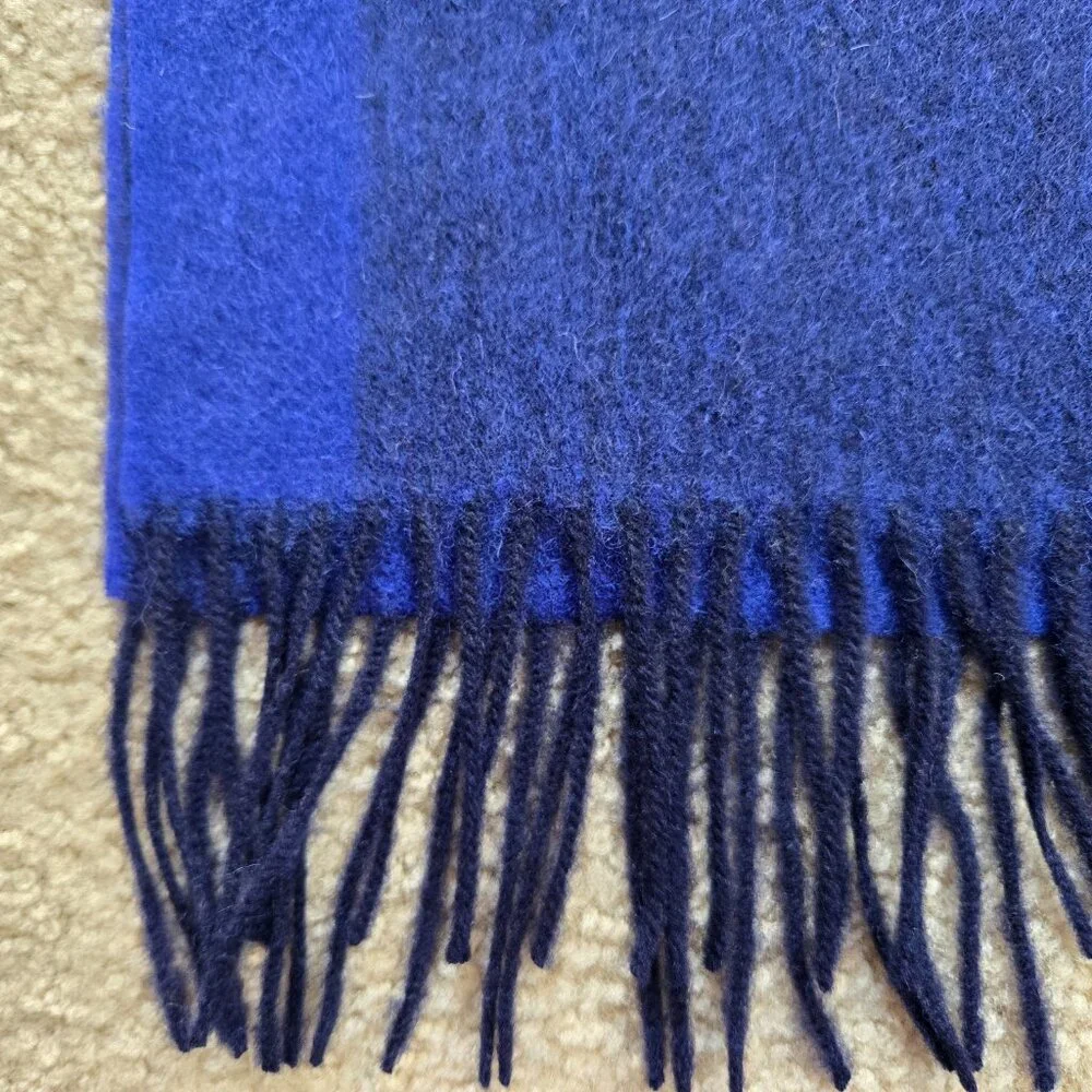 NWT AngelStory Blue Wool Scarf Fringed